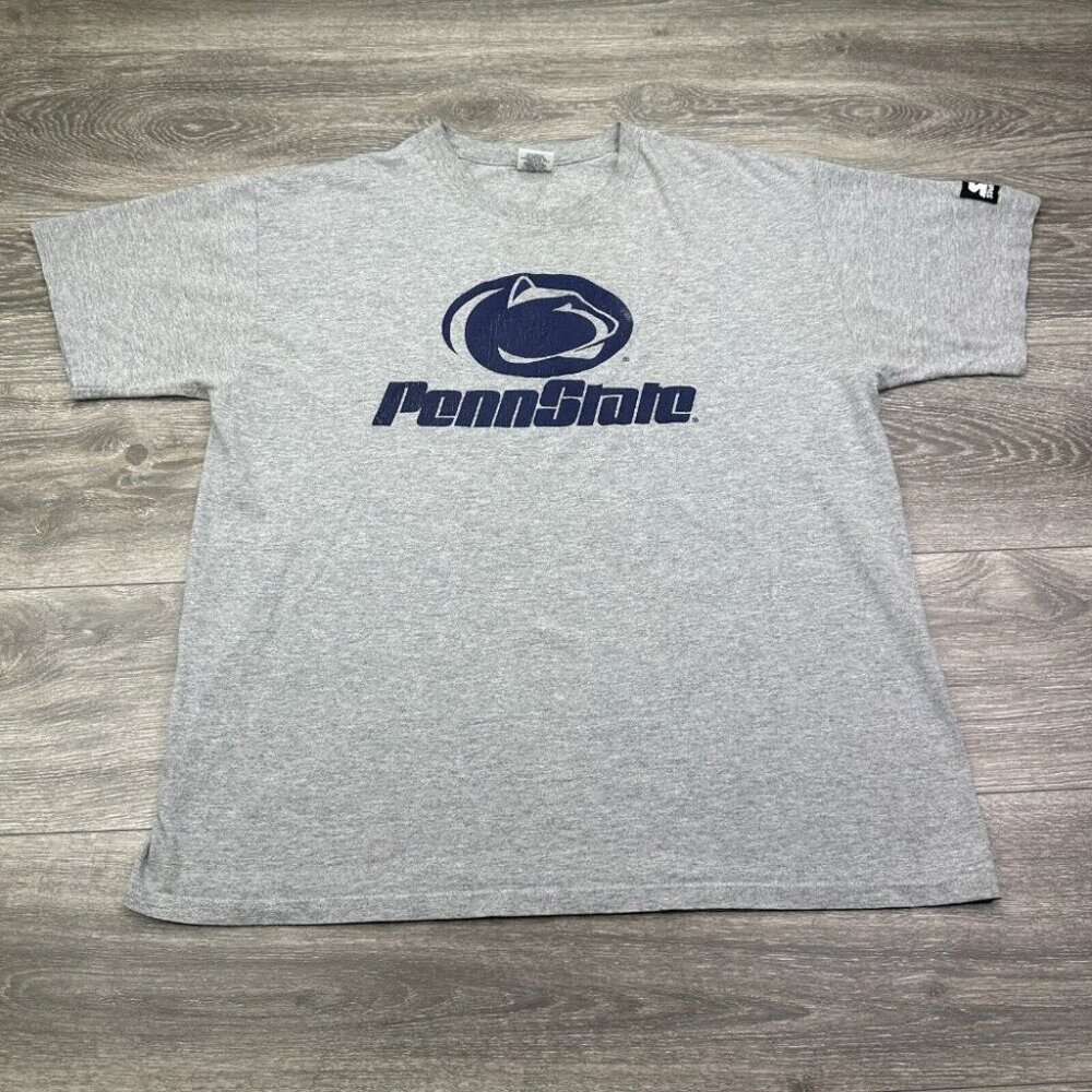 Vintage Penn State University T Shirt Starter Men's Size XL Gray Nittany Lions